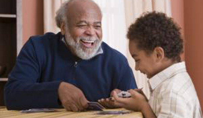 senior with kid